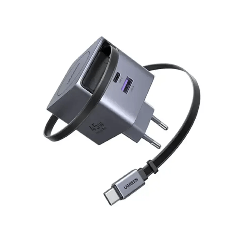 UGREEN Nexode Pro X614 65822 GaN Fast Charger Adapter With Retractable Cable - 45W