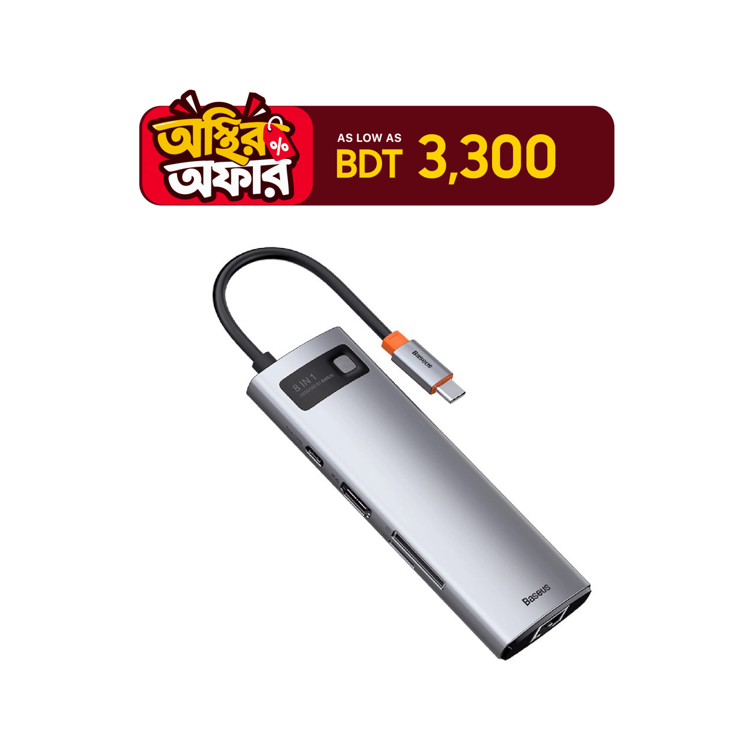 Baseus Metal Gleam Series/ Starjoy 8 in 1 Multifunctional Type-C Hub