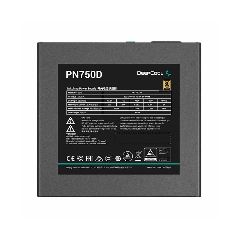 Deepcool PN750D 750W 80 Plus Gold Non-Modular Power Supply
