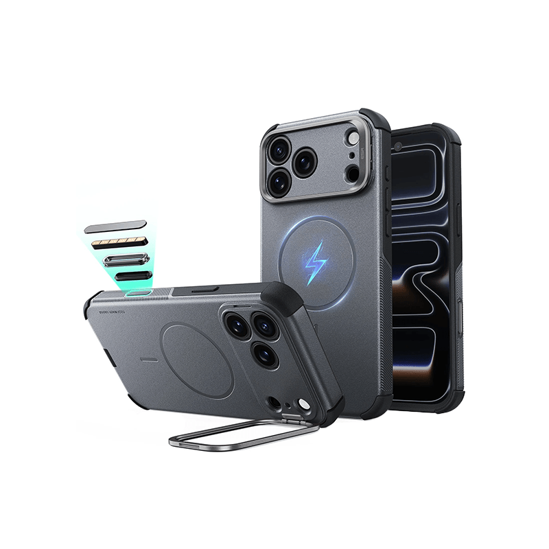 ESR Cyber Tough Case with Stash Stand for iPhone