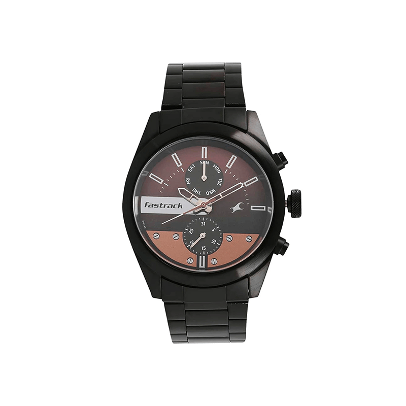 Fastrack All Nighters 3165NM01 Quartz Analog Multifunction Metal Strap Men's Watch