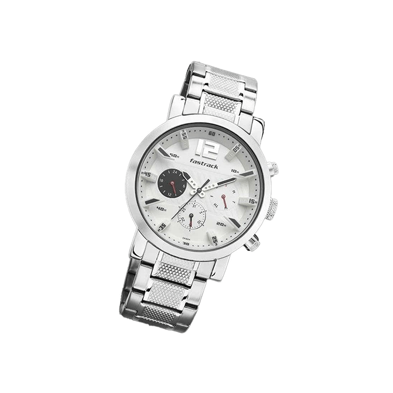 Fastrack Fastfit Quartz 3227SM02 Multifunction Analog Stainless Steel Strap Men's Watch