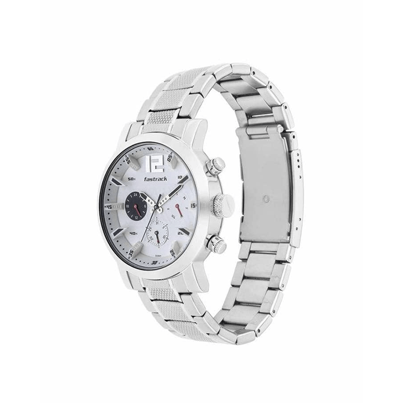 Fastrack Fastfit Quartz 3227SM02 Multifunction Analog Stainless Steel Strap Men's Watch