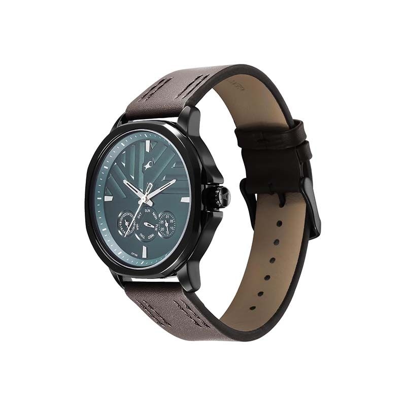 Fastrack Fleek Quartz 3303NL01 Analog Date Leather Strap Men's Watch