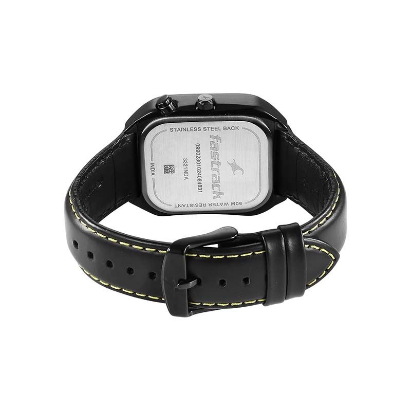 Fastrack Groove Quartz 3321NL01 Analog Date Leather Strap Men's Watch
