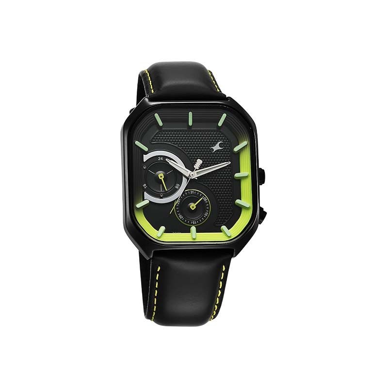 Fastrack Groove Quartz 3321NL01 Analog Date Leather Strap Men's Watch
