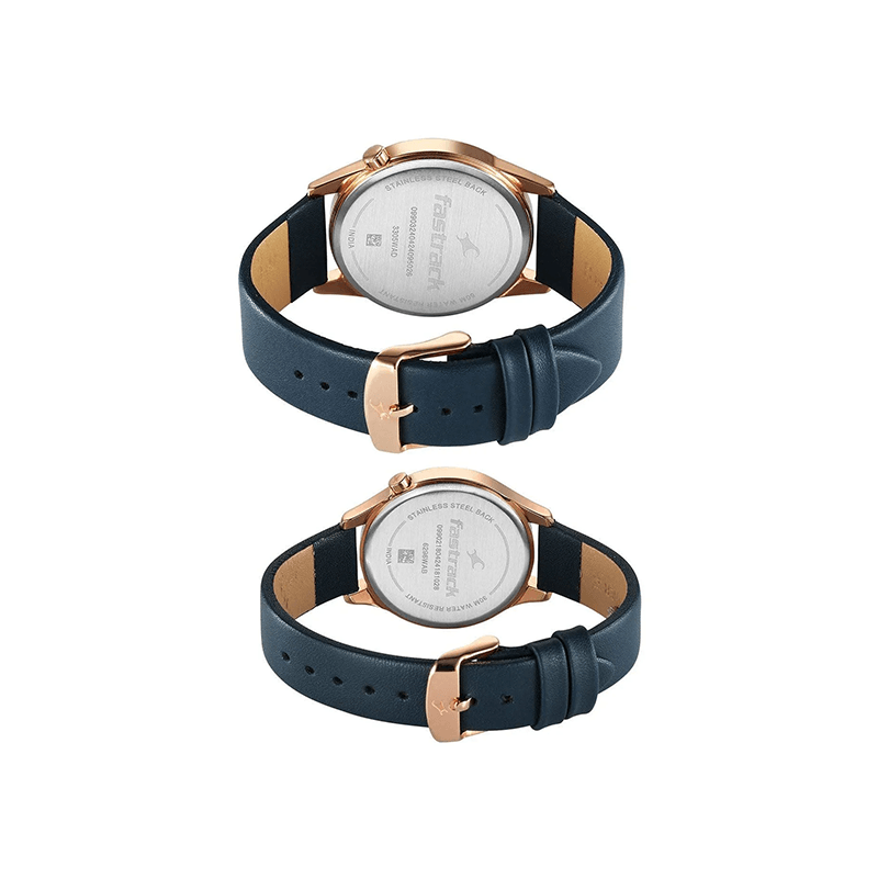 Fastrack Mixmatched Quartz 33056296WL01 Analog Leather Strap Couple Watch