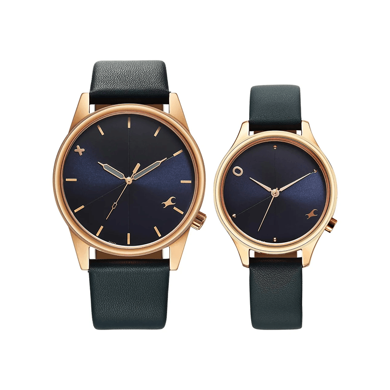 Fastrack Mixmatched Quartz 33056296WL01 Analog Leather Strap Couple Watch