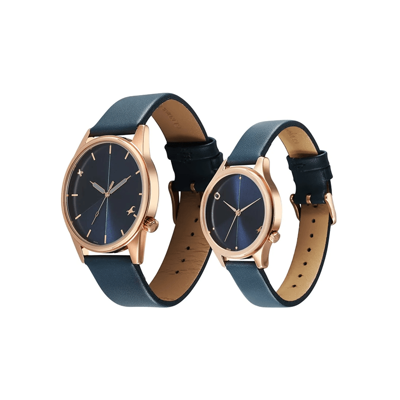Fastrack Mixmatched Quartz 33056296WL01 Analog Leather Strap Couple Watch
