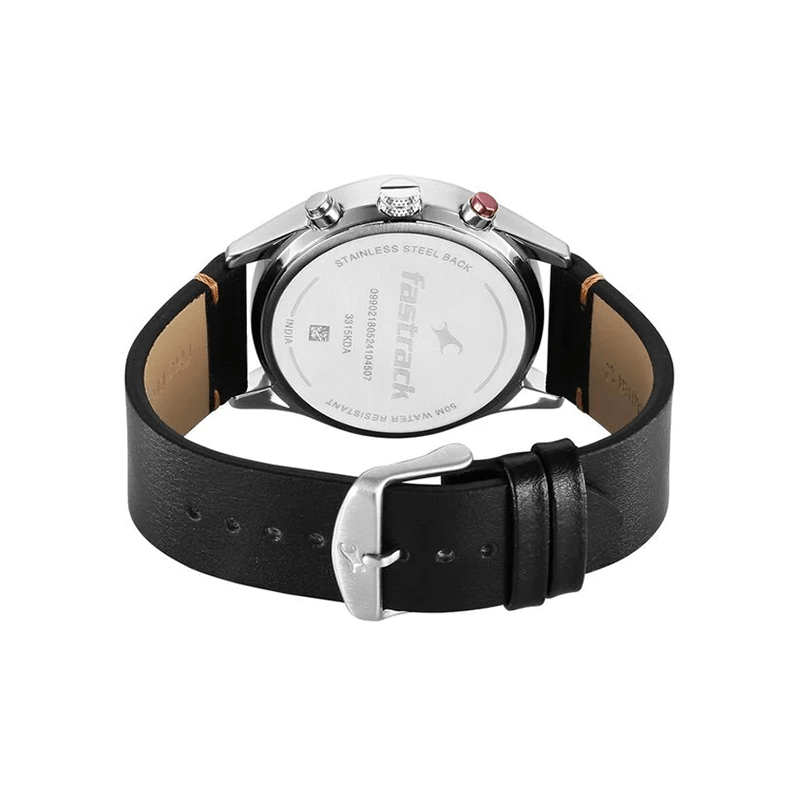 Fastrack Opulence Sun Moon Chronograph 3315KL02 Quartz Analog Leather Strap Men's Watch