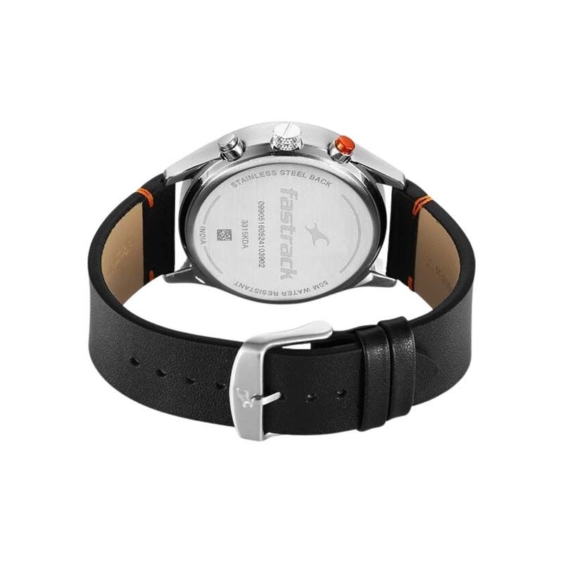 Fastrack Opulence Sun Moon Chronograph Quartz 3315KL01 Analog Date Leather Strap Men's Watch