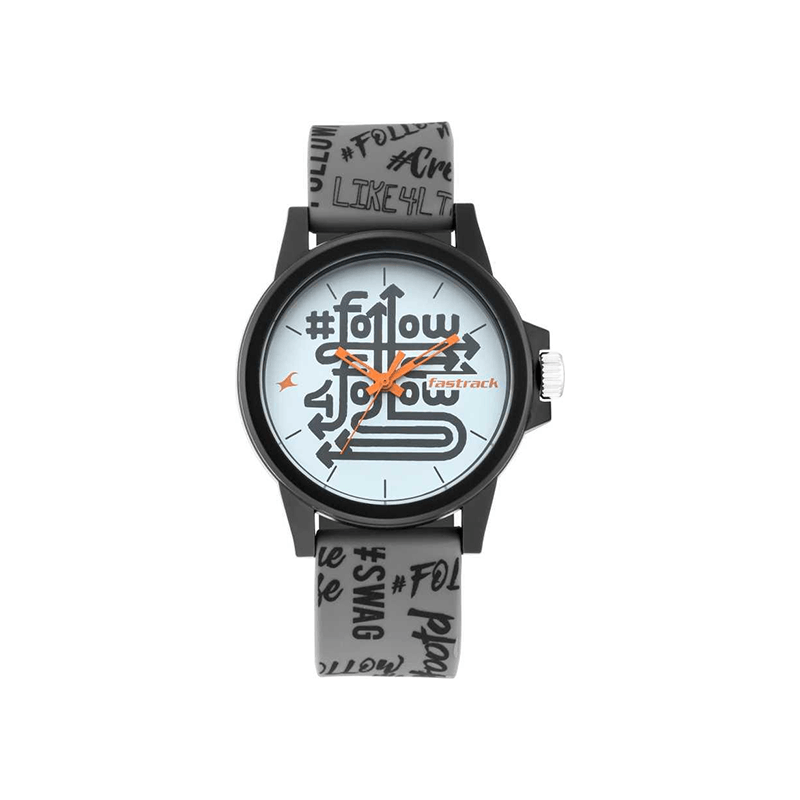 Fastrack Hashtag Quartz 68012PP09 Analog Silicone Strap Unisex Watch