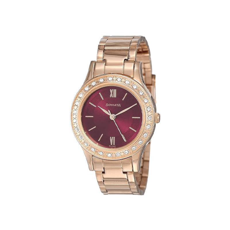 Sonata Blush It Up 8123WM02 Analog Stainless Steel Women's Watch