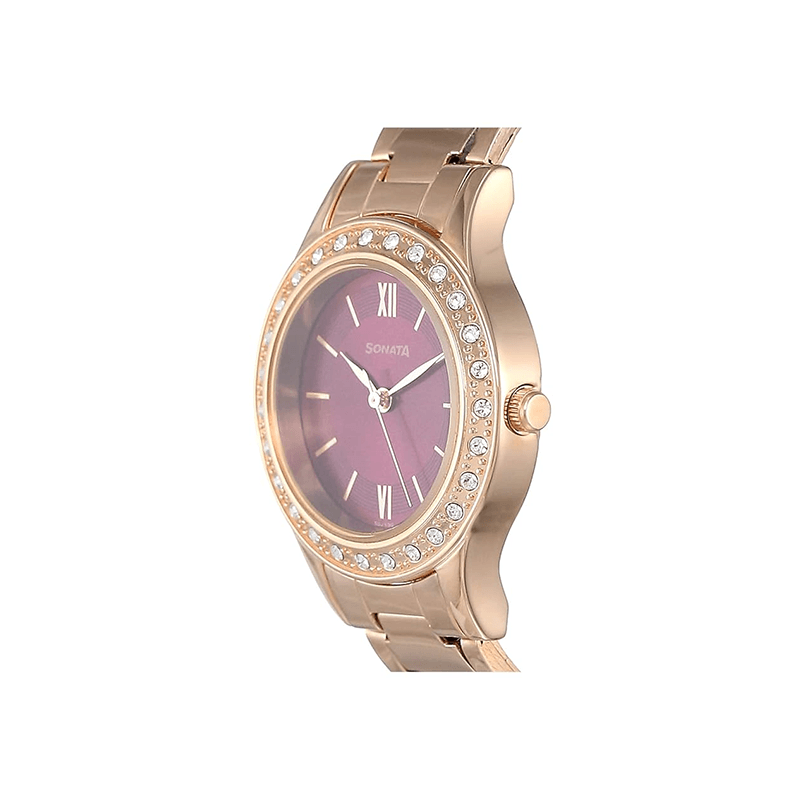 Sonata Blush It Up 8123WM02 Analog Stainless Steel Women's Watch