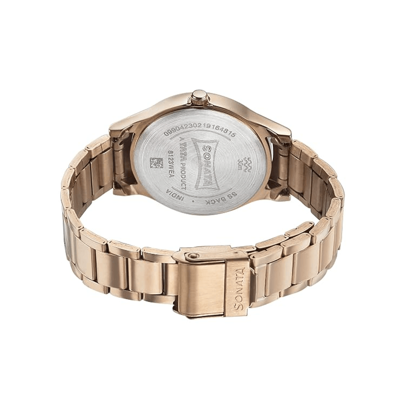 Sonata Blush It Up 8123WM02 Analog Stainless Steel Women's Watch