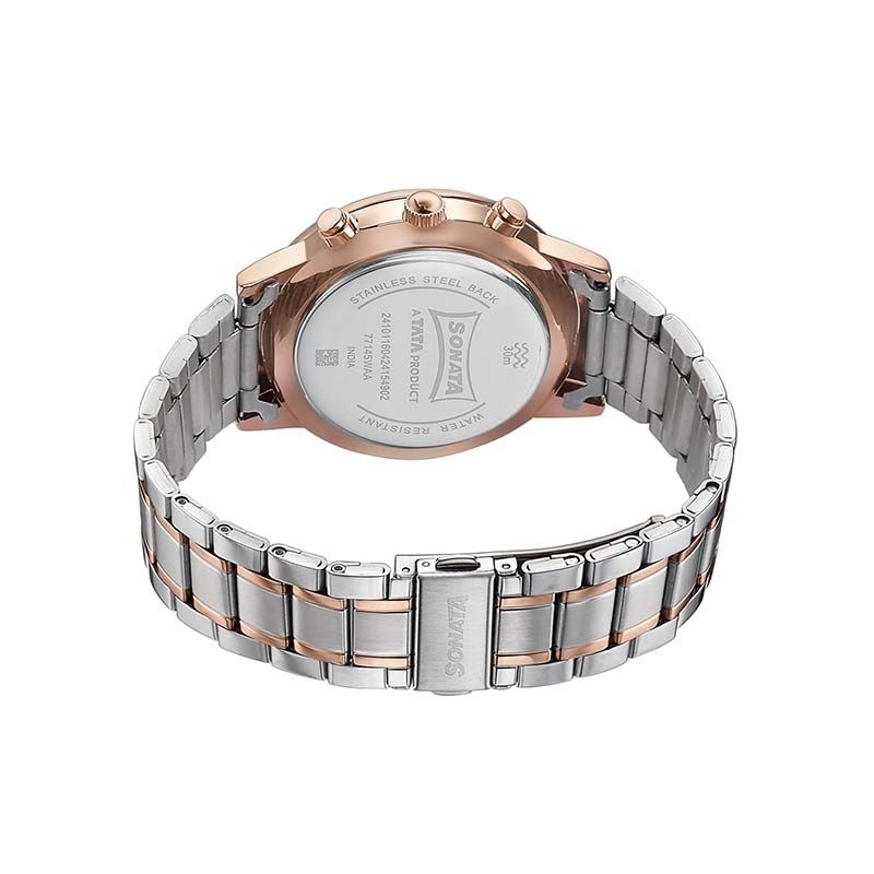 Sonata Quartz Multifunction 77145KM01 Analog Stainless Steel Strap Men’s Watch