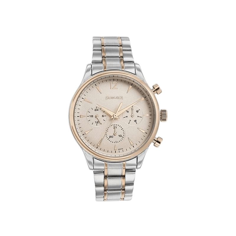 Sonata Quartz Multifunction 77146KM01 Analog Stainless Steel Strap Men’s Watch