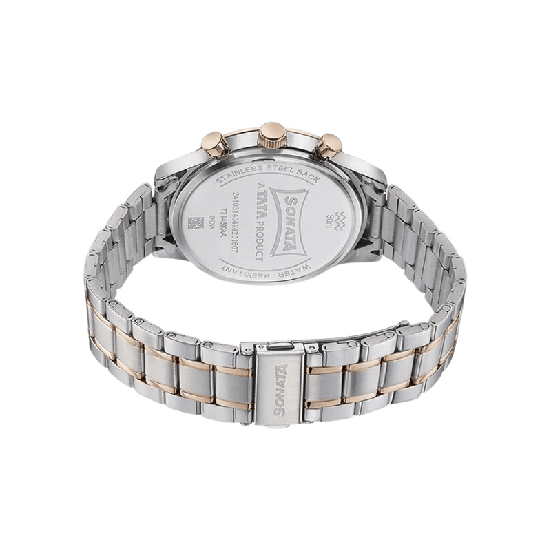 Sonata Quartz Multifunction 77146KM01 Analog Stainless Steel Strap Men’s Watch