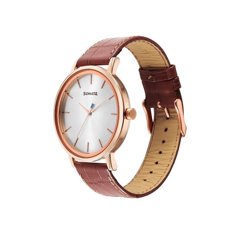 Sonata Utsav Quartz 7131WL04 Analog Leather Strap Men’s Watch