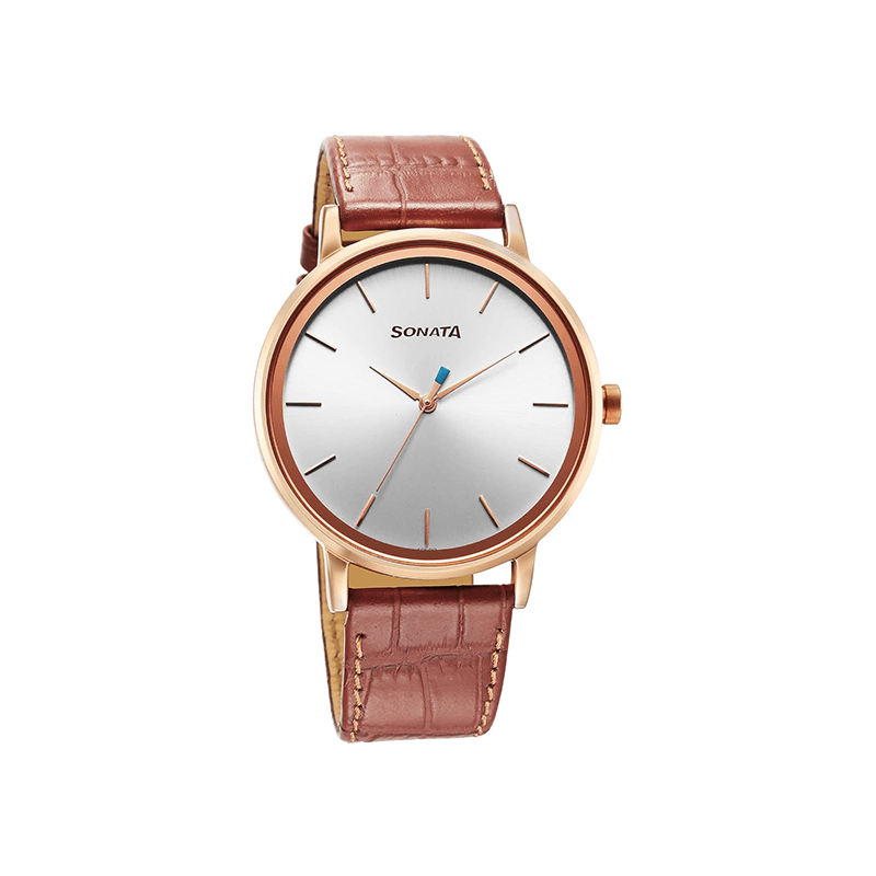 Sonata Utsav Quartz 7131WL04 Analog Leather Strap Men’s Watch