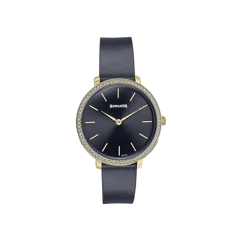 Sonata Wedding Edit Quartz 87080YL02 Analog Leather Strap Women's Watch