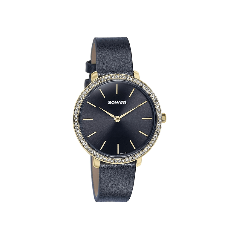 Sonata Wedding Edit Quartz 87080YL02 Analog Leather Strap Women's Watch