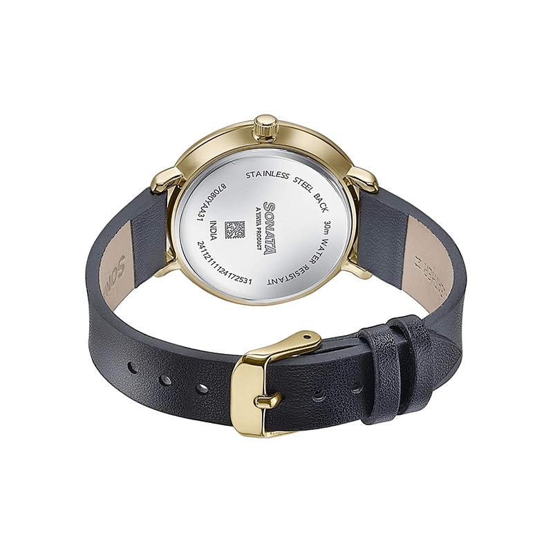 Sonata Wedding Edit Quartz 87080YL02 Analog Leather Strap Women's Watch