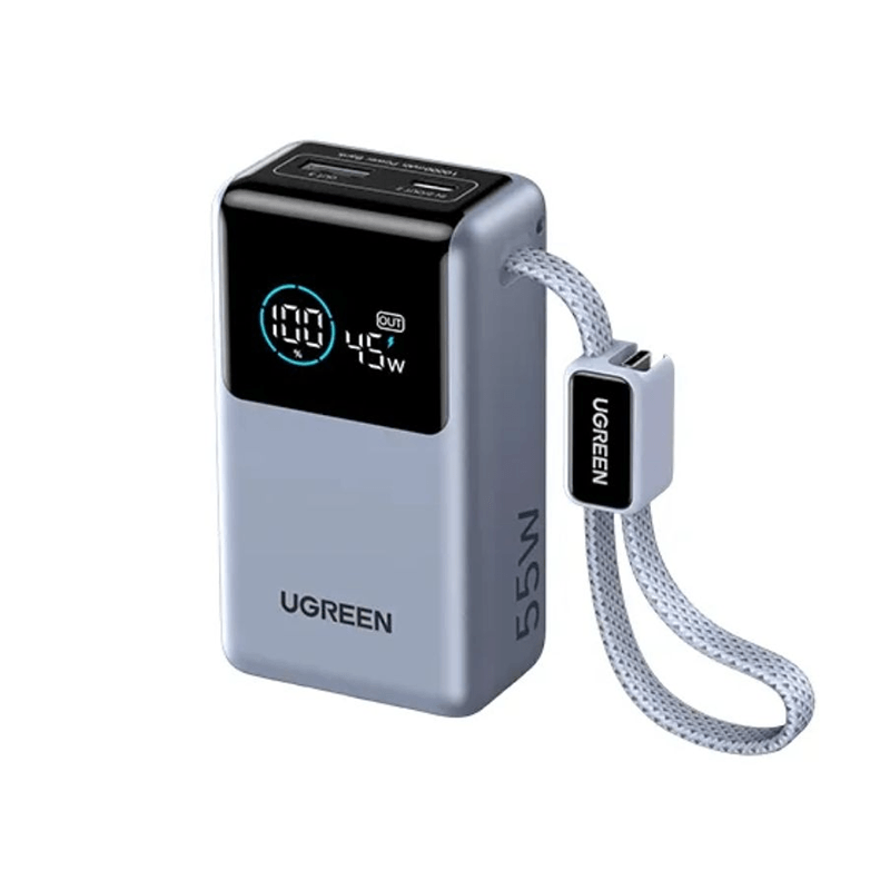 UGREEN Nexode PB727 55W Power Bank with Built in Cable - 10000mAh