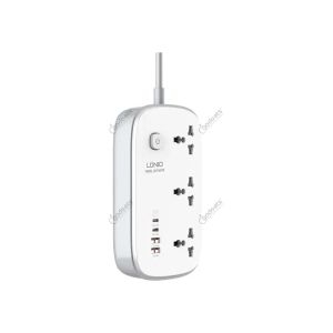 Ldnio SC3416 Power Strip 65W 3 Sockets With 4 Port Charger