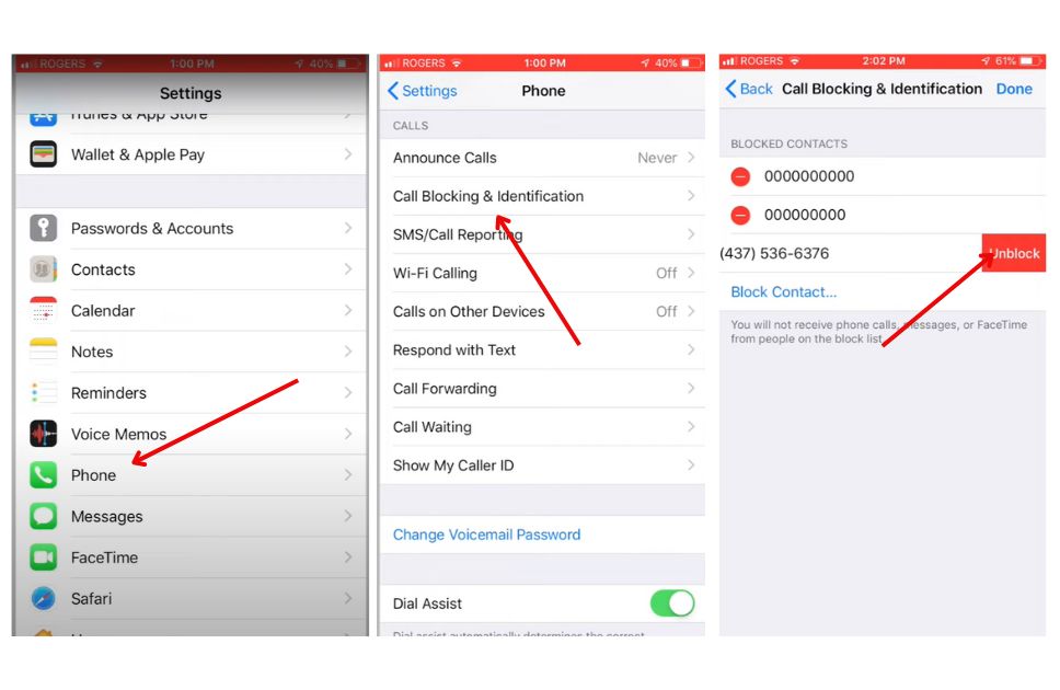 How to unblock a number on an iphone