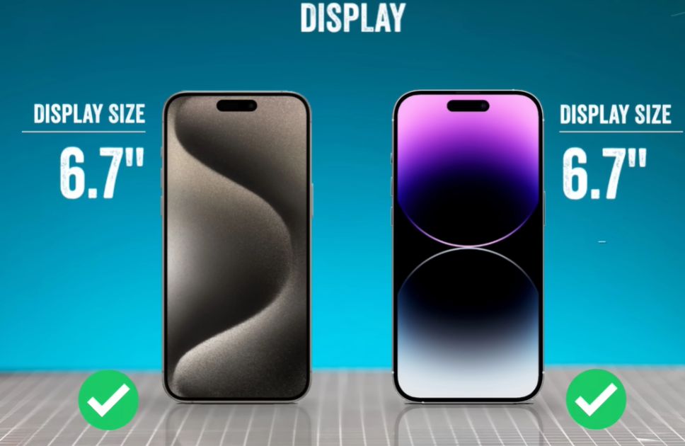 iPhone 15 Pro vs 14 Pro Display