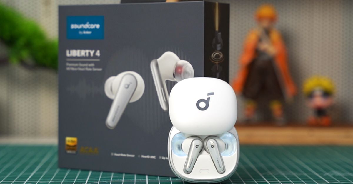 Soundcore Liberty 4 NC Blue, Bluetooth Earphones, LDAC, 50 hour Playtime,  Fast Charging