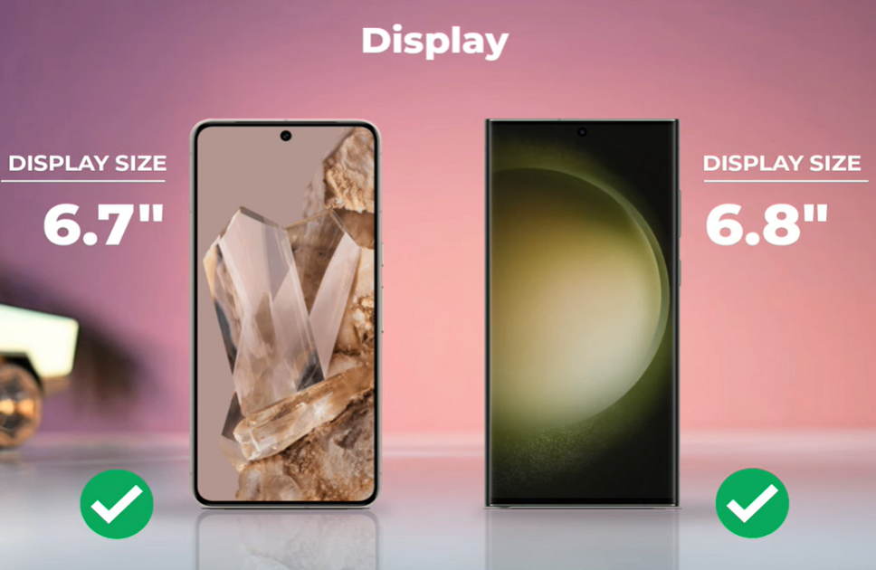 Pixel 8 Pro VS Galaxy S23 Ultra Display