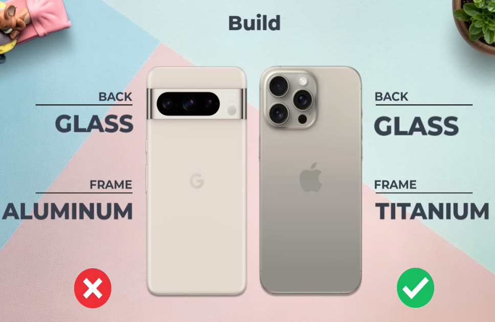 Pixel 8 Pro vs iPhone 15 Pro Max Design