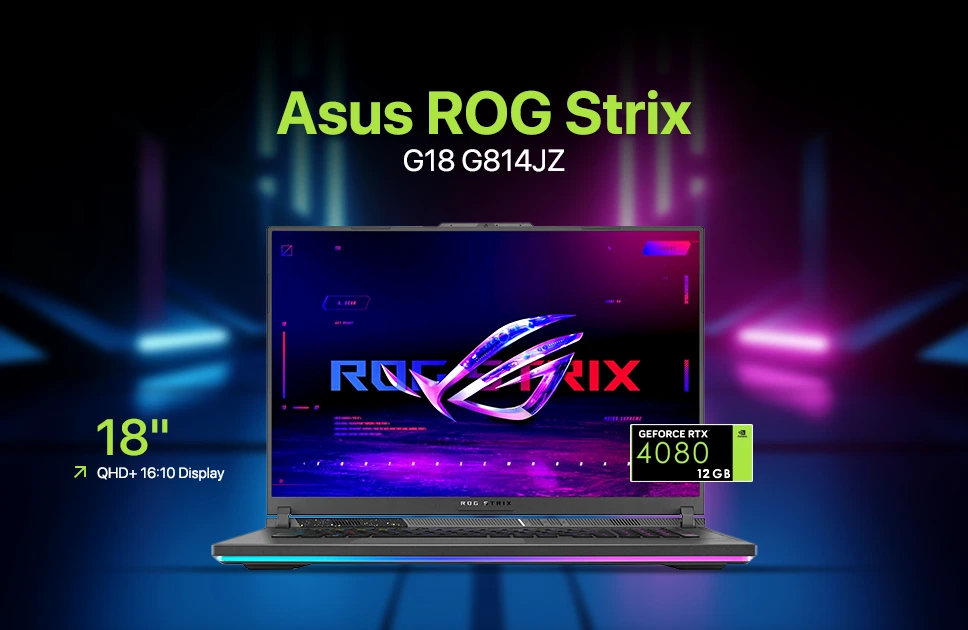 Asus ROG Strix G18 G814JZ 14th Gen Intel Core i9-14900 HX NVIDIA GeForce RTX 4080 With 12GB Graphics 18" Gaming Laptop