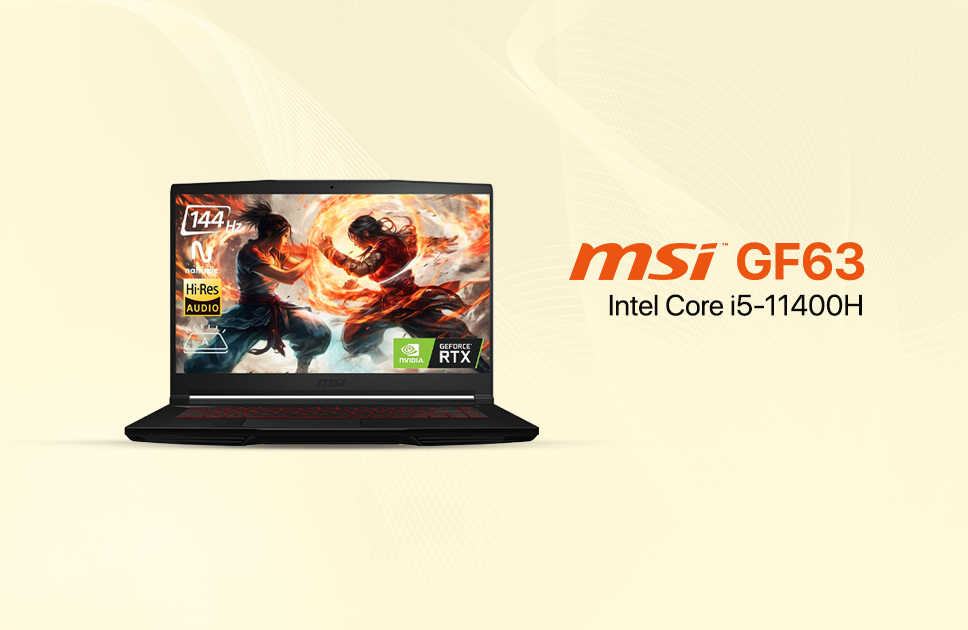 MSI GF63 Intel Core i5-11400H NVIDIA RTX 3050 Graphics 15.6" FHD Gaming Laptop
