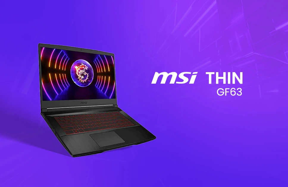 MSI Thin GF63 12th Gen Intel Core i7-12650H NVIDIA GeForce RTX 3050 With 6GB Graphics 15.6" Gaming Laptop