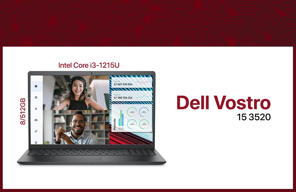 Dell Vostro 15 3520 12th Gen Intel Core i3-1215U Intel UHD Graphics 15.6" FHD Laptop