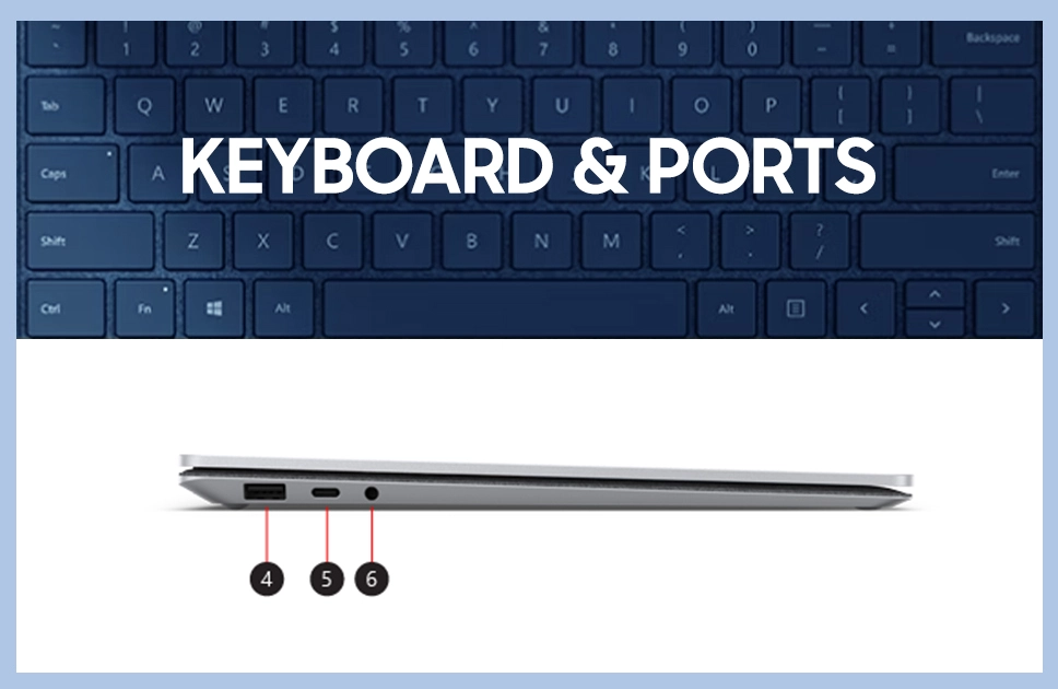 Surface laptop 3 Keyboards and ports