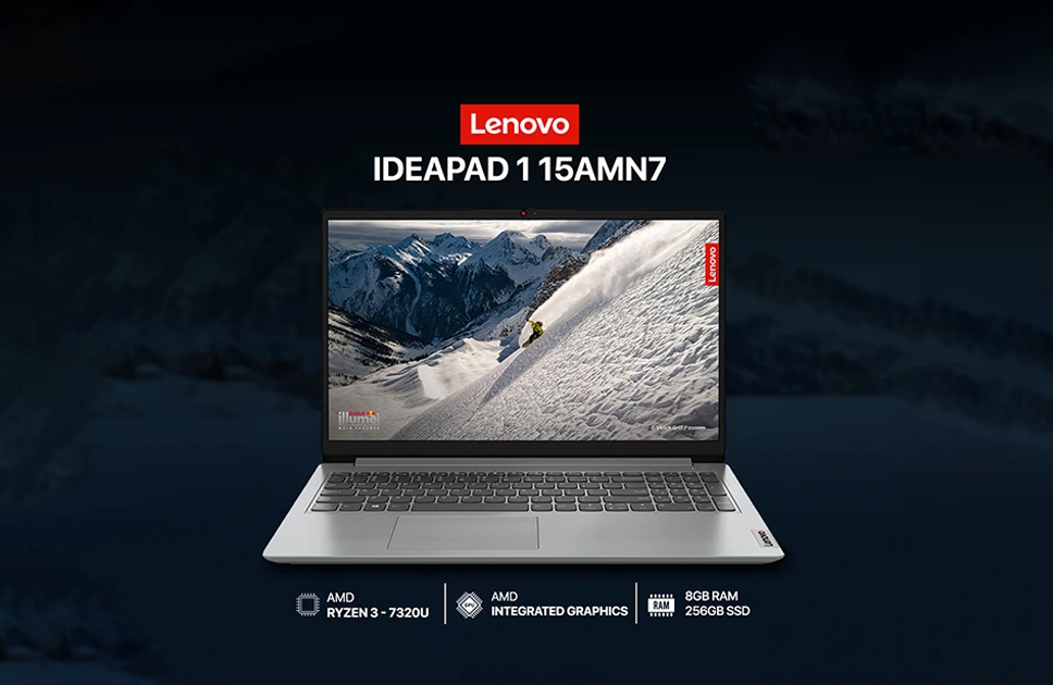 Lenovo IdeaPad 1 15AMN7 AMD Ryzen 3 7320U 8GB DDR5 RAM 512GB SSD 15.6" FHD Laptop
