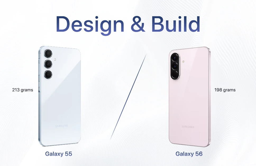 Samsung Galaxy A55 vs Galaxy A56: Design & Build