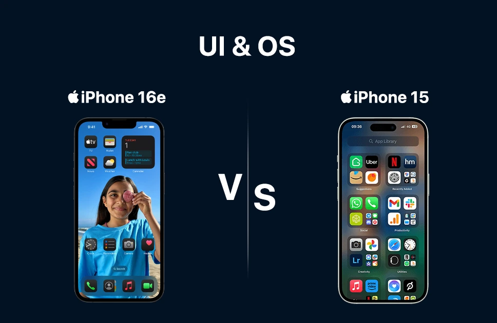 iPhone 16e vs iPhone 15: UI & OS