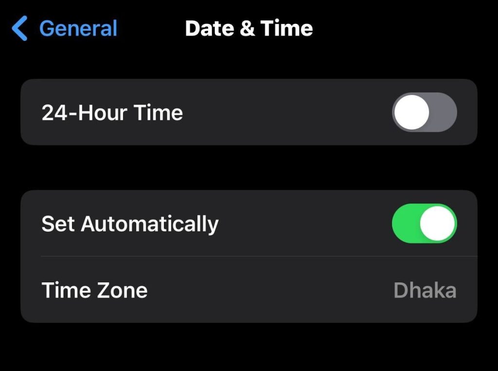 Set Date and Time Automatically