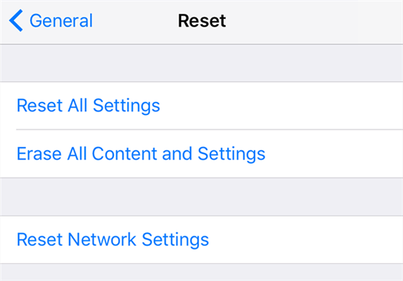 Reset Network Settings