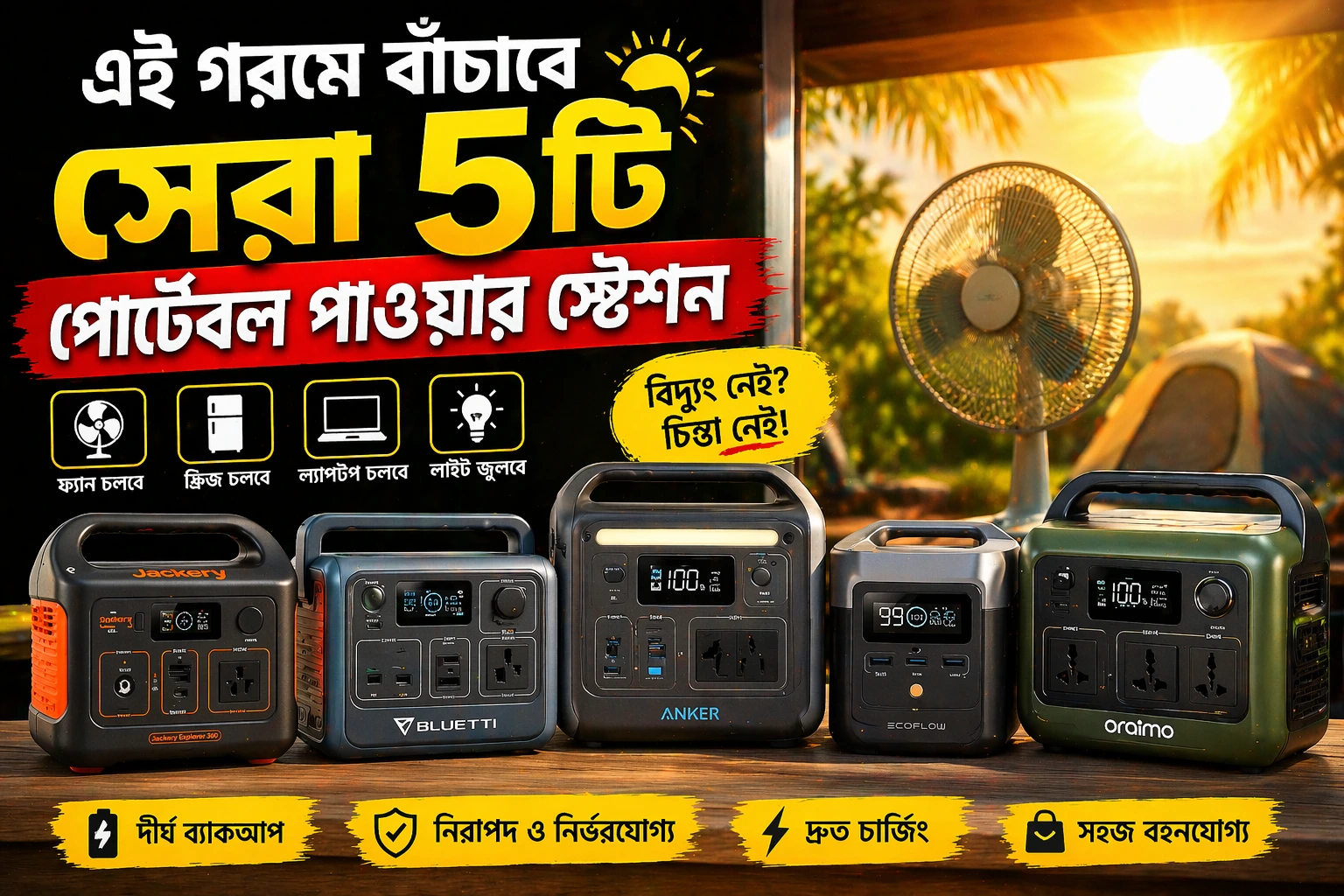 এই গরমে বাঁচাবে সেরা ৫টি পোর্টেবল পাওয়ার স্টেশন
