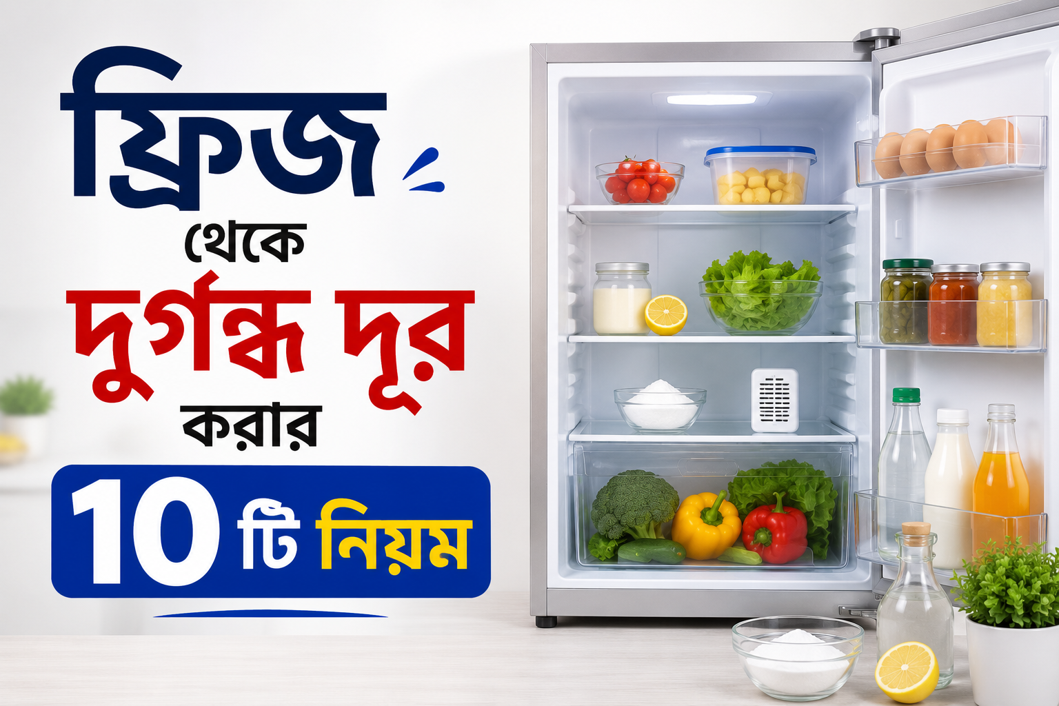 ফ্রিজ থেকে দুর্গন্ধ দূর করার ১০টি নিয়ম